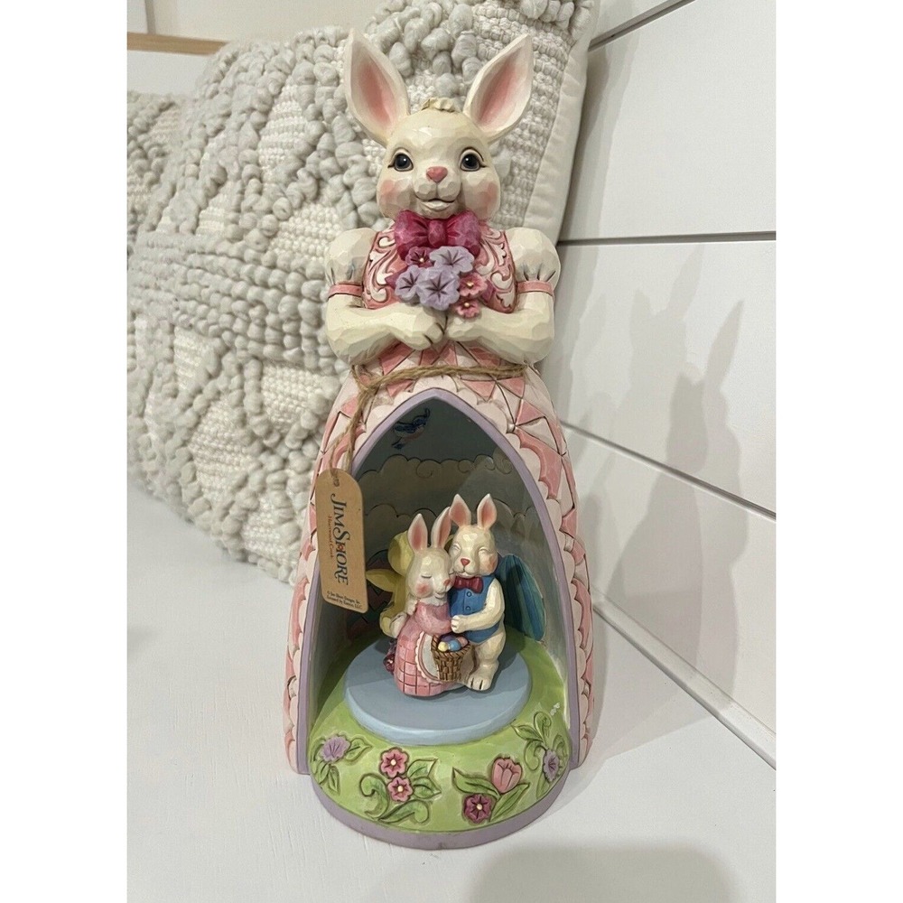 Jim Shore Easter 'Splendid Spring' Bunny with‎ Lighted Rotating Scene 6008302